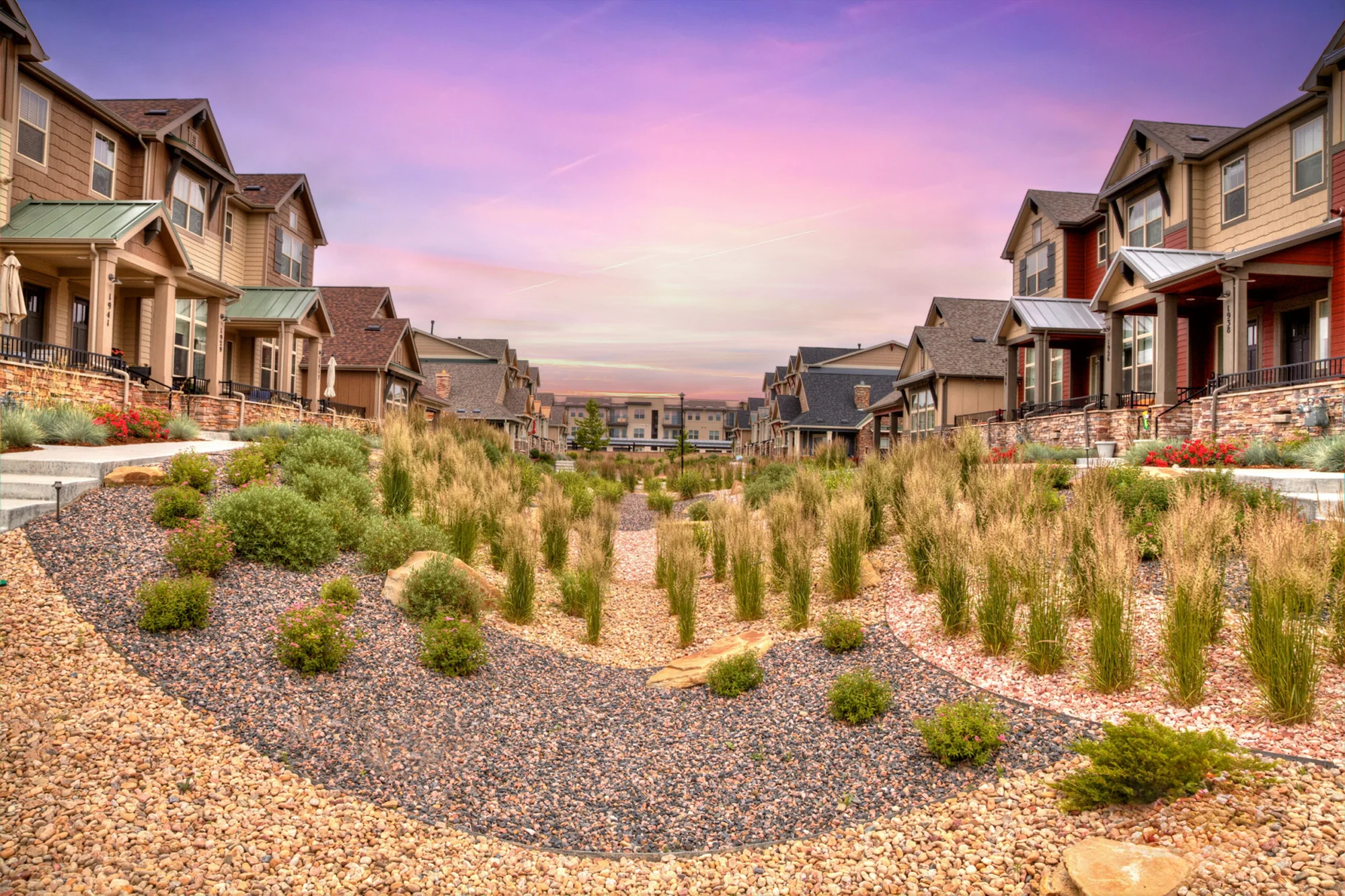 A commercial landscape design by Green Landscape Solutions in Boulder County.