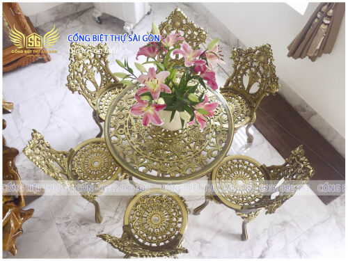 Bàn ghế biệt thự mẫu hoa hồng mới