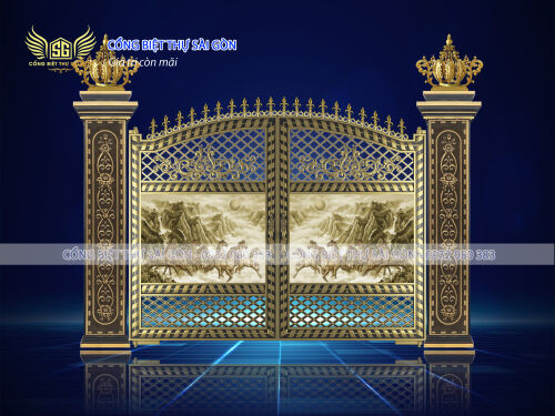 Cổng biệt thự bát mã hiện đại