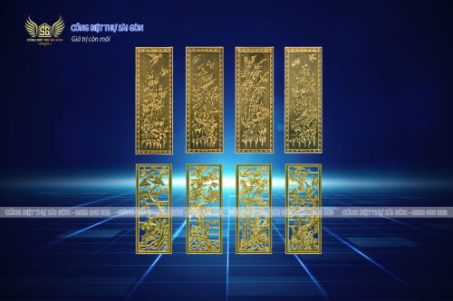 Tranh tùng trúc cúc mai